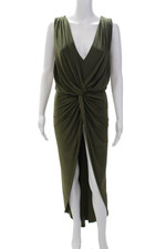 Vestido longo feminino Misa sem mangas gola V bainha fenda verde oliva tamanho P, usado comprar usado Vestido longo feminino Misa sem mangas gola V bainha fenda verde oliva tamanho P, usado comprar usado  Enviando para Brazil