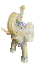 Elefante amarelo claro estilo indiano sem marca com tronco prata sorte comprar usado  Enviando para Brazil