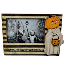Fantasia fantasma abóbora listra truque ou guloseima moldura foto Halloween 4"x6" comprar usado  Enviando para Brazil