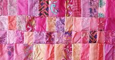 Restos de tela de seda Sari 30 piezas tonos rosa melocotón perfectos para manualidades segunda mano  Embacar hacia Mexico