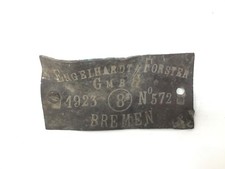 Placa de latão industrial para máquina de lavar Engelhardt Forster Bremen Alemanha comprar usado  Enviando para Brazil