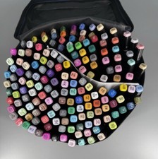 Conjunto de canetas marcadoras de desenho artístico profissional ponta dupla 168 peças comprar usado  Enviando para Brazil
