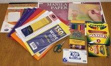 Novos materiais escolares e de arte sortidos: papel, cadernos, pastas, marcadores, etc. comprar usado  Enviando para Brazil