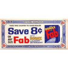 Fabuloso com Detergente para Lavanderia Bórax Louisville 1960s Original Cupom Retrô STK3-ZC1, usado comprar usado  Enviando para Brazil