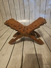 Vintage wooden book holder foldable carved wood comprar usado  Enviando para Brazil