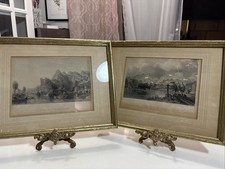 Vintage pair lithograph for sale  San Diego
