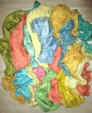 LOTE TD 100% SEDA PURA Vintage Sari Telas REMANENTES 100 GRAMOS PASTEL MANUALIDADES BEBÉ segunda mano  Embacar hacia Mexico