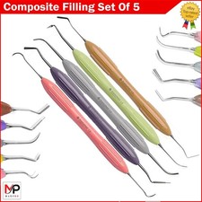 Juego de 5 herramientas restauradoras con mango de silicona para instrumentos de llenado de compuestos dentales segunda mano  Embacar hacia Mexico