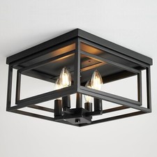 Nova caixa aberta! Luminária de teto preta fosca 4 luzes quadrada gaiola montagem embutida! comprar usado  Enviando para Brazil