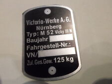 Typenschild victoria plate gebraucht kaufen  Deutschland
