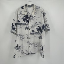 Camisa havaiana masculina Royal Creations mapa GG palmeira botão Aloha feita no Havaí, usado comprar usado  Enviando para Brazil