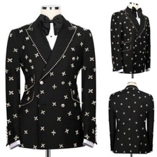 Ternos de diamantes luxuosos para homens banquete formal casamento peito duplo blazer calça comprar usado Ternos de diamantes luxuosos para homens banquete formal casamento peito duplo blazer calça comprar usado  Enviando para Brazil