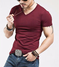 Camiseta La Camisa De Manga Corta De Algodón Para Hombres Verano Casual Cuello V, usado comprar usado  Enviando para Brazil