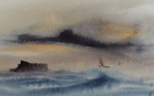 Original watercolour yacht for sale  WIRRAL