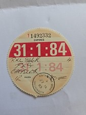Tax disc genuine for sale  DUDLEY
