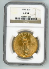 Moeda de ouro 1915 $20 Saint Gaudens NGC AU58, usado comprar usado  Enviando para Brazil