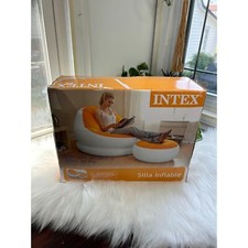 Banqueta Y2K anos 90 vintage intex blow up plástico café perseguição banquinho branco laranja comprar usado  Enviando para Brazil
