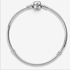 Pulseira de prata 7,1" PANDORA Moments icônica corrente de cobra fecho de cano #590702HV comprar usado  Enviando para Brazil