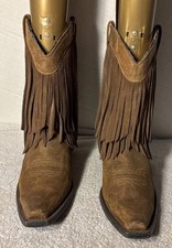 Bota de vaqueira Ariat Gold Rush couro franja TAMANHO 9 B 10014102 biqueira marrom comprar usado  Enviando para Brazil