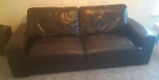 dark leather sofa brown for sale  WOLVERHAMPTON