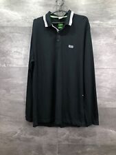 CZARNA KOSZULKA POLO HUGO BOSS PLISY REGULAR FIT Z DŁUGIM RĘKAWEM Rozmiar XL na sprzedaż  Wysyłka do Poland