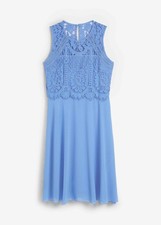 Chiffonkleid spitze mittelblau gebraucht kaufen  Deutschland