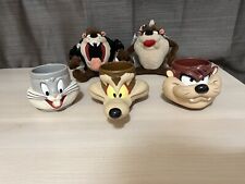Lote de 3 canecas de café vintage Looney Tunes 3D plástico Taz Wiley 1992, usado comprar usado  Enviando para Brazil