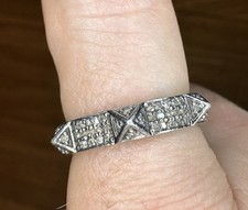 Usado, Anel de espiga de pirâmide de diamante 925 comprar usado  Enviando para Brazil