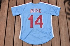 Nova Jersey de Beisebol Masculina Pete Rose Philadelphia Phillies #14 AZUL com Zíper G Grande comprar usado  Enviando para Brazil