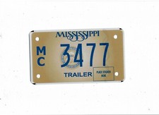 Placa de licença MISSISSIPPI "3477" ***ESTADO PERFEITO***REBOQUE DE MOTOCICLETA (tipo estranho)*** comprar usado  Enviando para Brazil