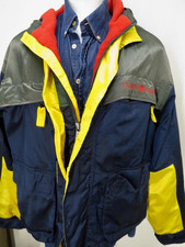 Bloco de cores vintage anos 80/90 TOMMY Hilfiger forrado de lã parka soletrado tamanho G P93, usado comprar usado  Enviando para Brazil