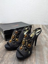 Sapato Feminino Carlos Santana Preto Salto Alto Tamanho 7,5” Bomba Vestida Formal Joias comprar usado  Enviando para Brazil