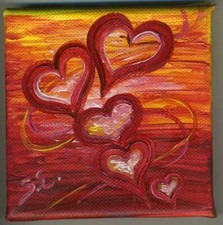 Herzen leinwand gemalt gebraucht kaufen  Deutschland