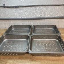 Lote de 4 bandejas de mesa a vapor de aço inoxidável 4 bandejas perfuradas, meio tamanho comprar usado Lote de 4 bandejas de mesa a vapor de aço inoxidável 4 bandejas perfuradas, meio tamanho comprar usado  Enviando para Brazil