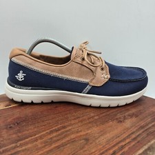 Sapatos femininos Skechers Go Walk Lite barco coral 9W de largura azul bronzeado lona conforto Moc comprar usado  Enviando para Brazil