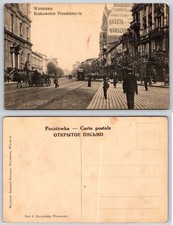 Używany, Warsaw Poland Krakowski Przedmieście Tram Postcard ZC14 na sprzedaż  Wysyłka do Poland