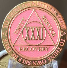 Moeda com chip de sobriedade anônima folheada a ouro rosa medalhão AA de 31 anos  comprar usado  Enviando para Brazil