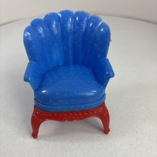 Usado, Poltrona Wingback vintage casa de bonecas móveis tufados nº 77 azul vermelho plástico comprar usado  Enviando para Brazil