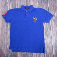 Camisa polo masculina Assn azul média bordada logotipo manga curta casual EUA comprar usado  Enviando para Brazil