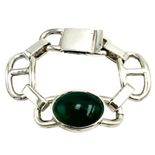 BRACCIALE VINTAGE ‘70 IN ARGENTO 800 CON AGATA VERDE MADE IN ITALY DA DONNA na sprzedaż  Wysyłka do Poland