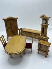 Conjunto de móveis miniatura para sala de jantar 9 peças casa de bonecas 1:12, usado comprar usado  Enviando para Brazil