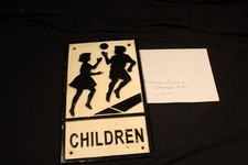 Children metal sign. for sale  LUDLOW