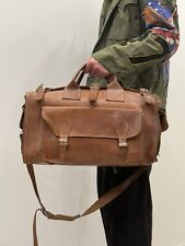 Vintage Tan Saddle Leather Briefcase / Messenger / Travel Bag - Made In Greece na sprzedaż  PL