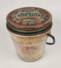 Balde vintage de sais de banho arco-íris COMPLETO Pickwick cosmético NY frasco de vidro anos 20-30, usado comprar usado  Enviando para Brazil