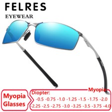 Óculos de sol masculino miopia colorido de metal lente polarizada quadrada novo comprar usado  Enviando para Brazil