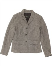 Jaqueta Blazer EDDIE BAUER Feminina 3 Botões EUA 12 Grande Cinza Espinha de Arenque AD02, usado comprar usado  Enviando para Brazil