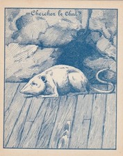 Cartão postal antigo raro vintage o rato de caridade procura o gato? Década de 1910 comprar usado  Enviando para Brazil