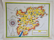 '50 vecchia cartina TRENTINO ALTO ADICE - TRENTO BOLZANO MERANO SOLDA PEIO RABBI comprar usado  Enviando para Brazil