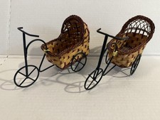 2 Vintage Bicicleta 3 Rodas Riquixá Carruagem Vime Rattan Cesta Usado Estado comprar usado  Enviando para Brazil