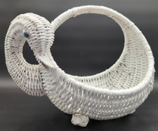 Cesta de ovos de vime de cisne de pato branco vintage com alça decoração para casa de caça de Páscoa comprar usado  Enviando para Brazil